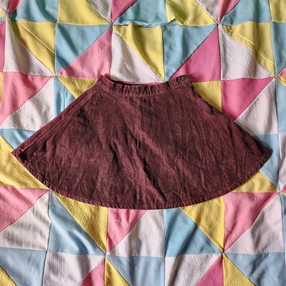 American Apparel Burgundy Skater Skirt - Picture 1 of 7